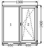 Стандартное окно 1400*1300 (SCHTERN 58(3)/VORNE/4-16-4)